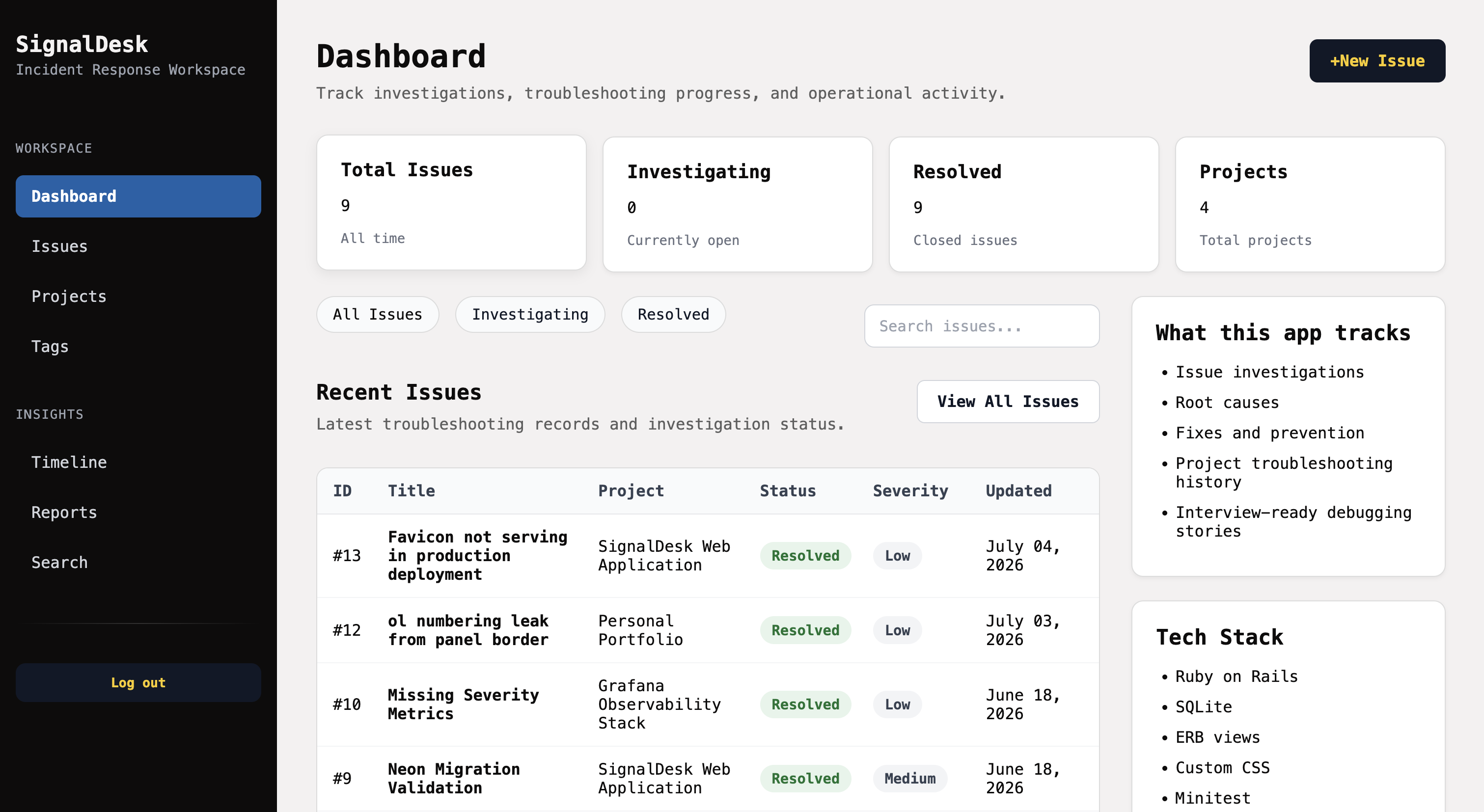 SignalDesk preview